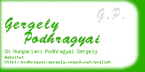 gergely podhragyai business card